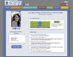 Autism Speaks Personal Fundraising Page Screenshot. Source: Care2.com Frogloop Blog.
